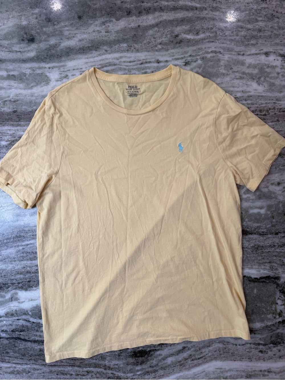 Polo by Ralph Lauren Men's Light Yellow Short-Sleeve Crewneck Tee